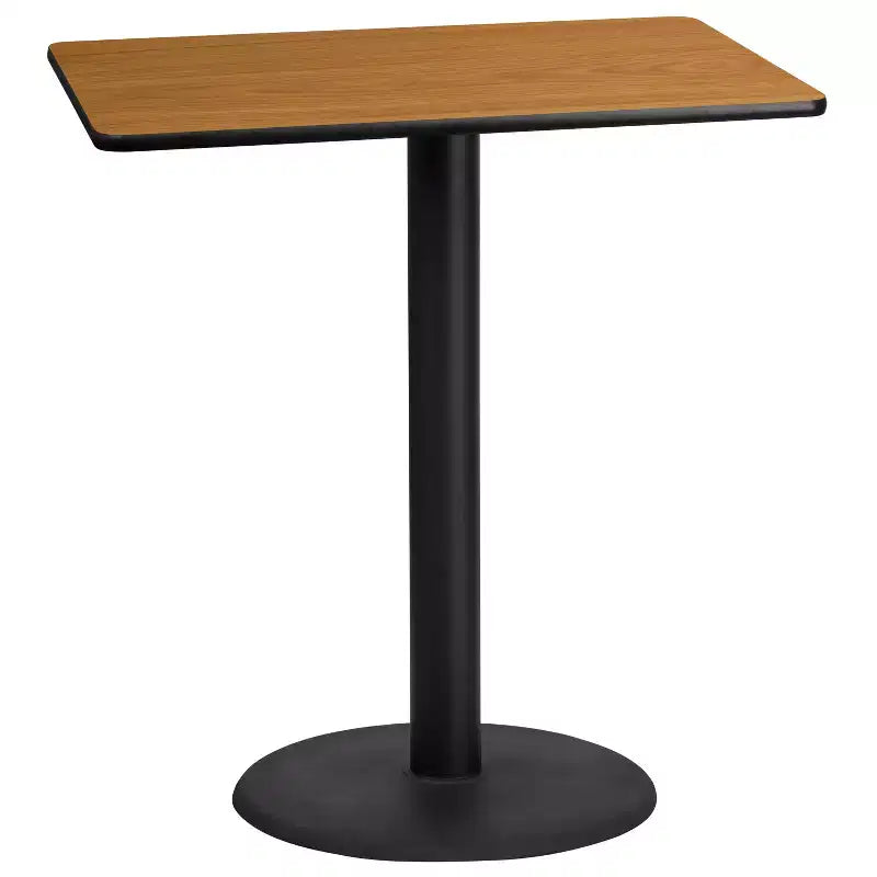 Flash Furniture Piano tavolo rettangolare in laminato 76 x 107 cm con base per tavolo altezza bar rotonda 61 cm