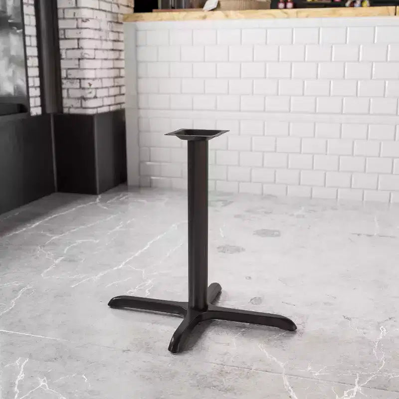Flash Furniture Beverly Base a X per Tavolo da Ristorante 60 x 76 cm con Colonna Diam. 7,6 cm Altezza Tavolo