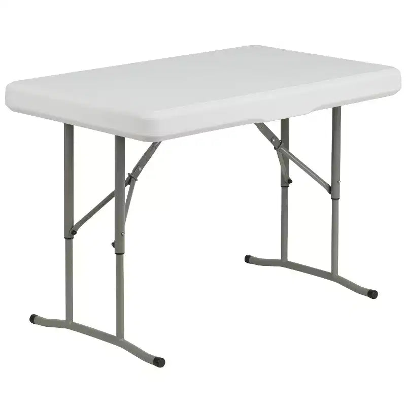 Flash Furniture Set Tavolo e Panca Pieghevoli Portatili in Plastica da 3 Pezzi