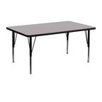 Tavolo da attività rettangolare Flash Furniture 60x120 cm con piano in laminato HP - Gambe corte regolabili in altezza