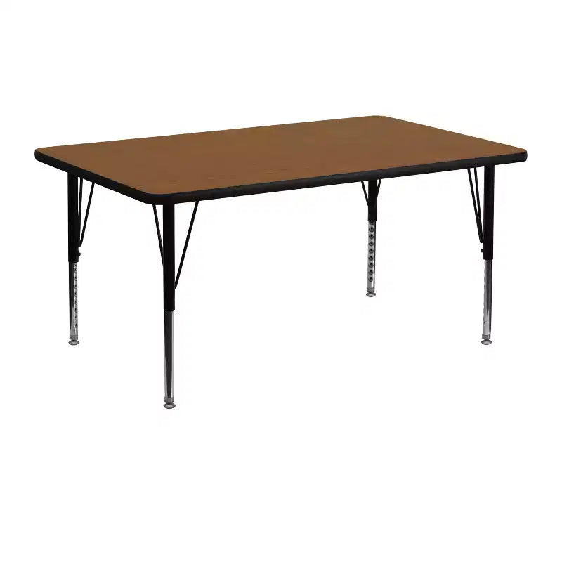 Tavolo da attività rettangolare Flash Furniture 60x120 cm con piano in laminato HP - Gambe corte regolabili in altezza