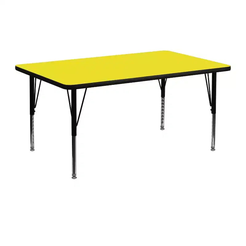 Tavolo da attività rettangolare Flash Furniture 60x120 cm con piano in laminato HP - Gambe corte regolabili in altezza