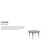 Flash Furniture Tavolo da Attività Rotondo 42'' con Laminato Termico - Gambe Corte Regolabili in Altezza