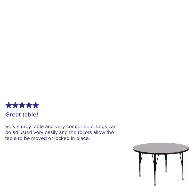 Flash Furniture Tavolo da Attività Rotondo 42'' con Laminato Termico - Gambe Corte Regolabili in Altezza