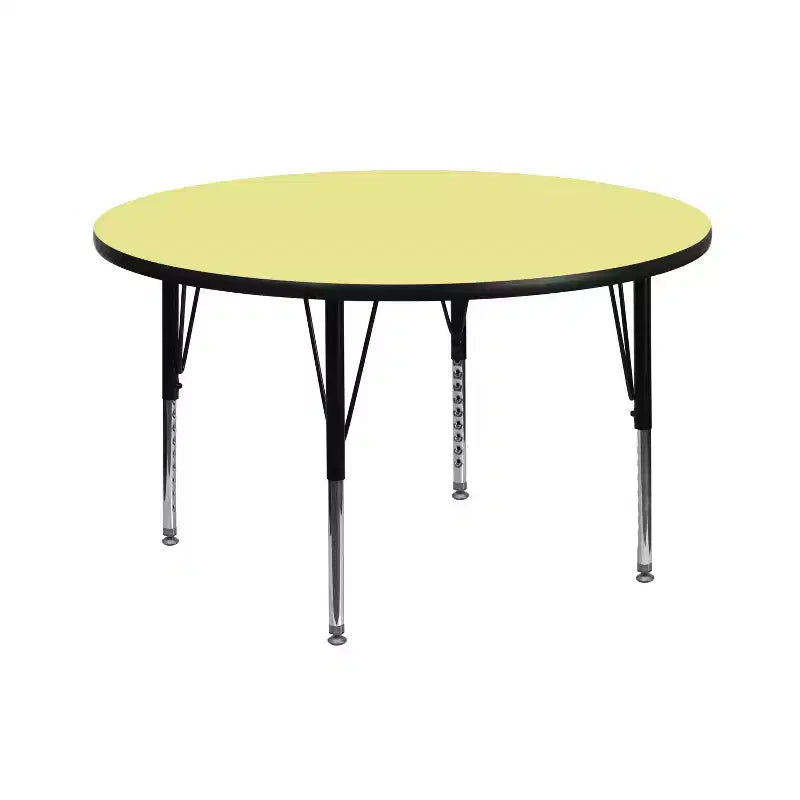 Flash Furniture Tavolo da Attività Rotondo 42'' con Laminato Termico - Gambe Corte Regolabili in Altezza