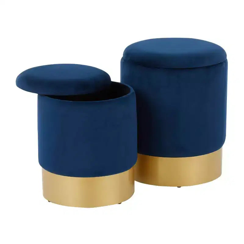 Set di 2 pouf nido Marla Contemporary Glam - LumiSource