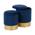 Set di 2 pouf nido Marla Contemporary Glam - LumiSource