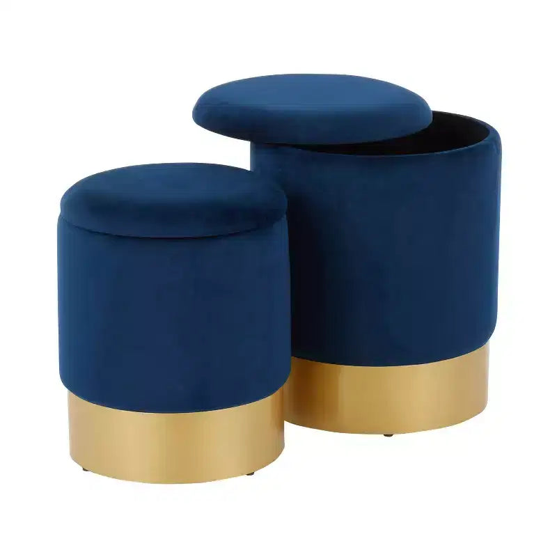 Set di 2 pouf nido Marla Contemporary Glam - LumiSource