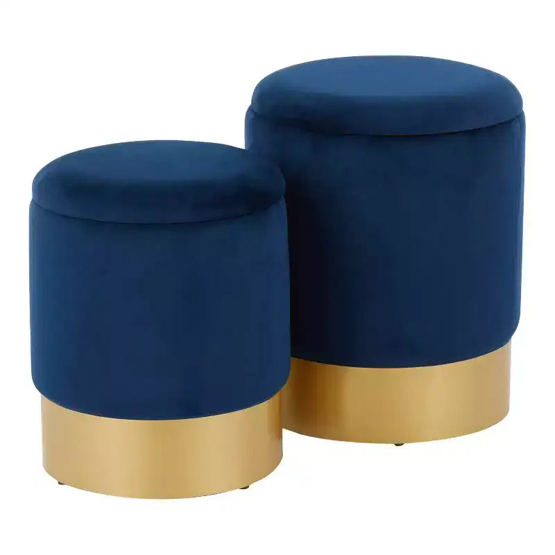 Set di 2 pouf nido Marla Contemporary Glam - LumiSource