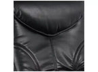 Poltrona reclinabile in pelle girevole BenchMaster Black con pouf, poltrona moderna, reclinabile manuale ergonomica, regolabile per camera da letto e soggiorno