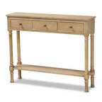 3 Drawer Calvin Wood Entryway Console Table - Baxton Studio