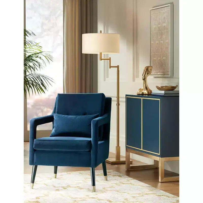 Poltrona d'Appoggio Trapuntata in Tessuto Blu Tilman Studio 55D