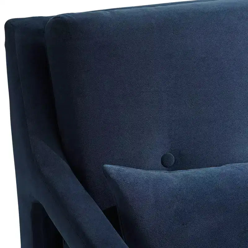 Poltrona d'Appoggio Trapuntata in Tessuto Blu Tilman Studio 55D