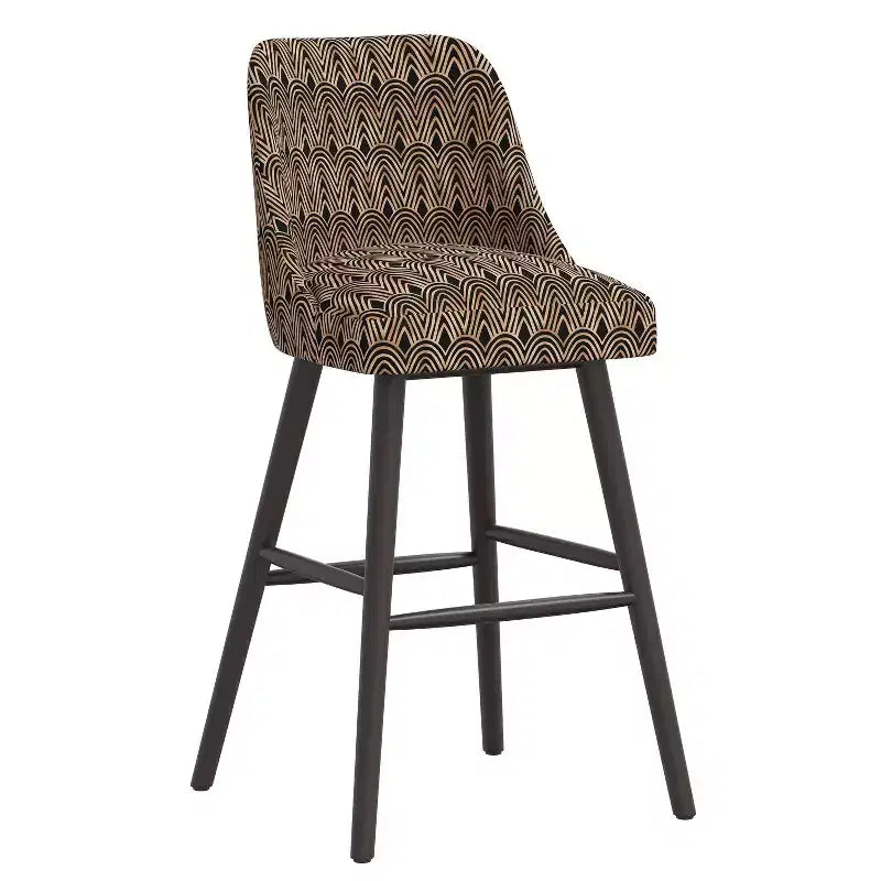 Sgabello da Bar Skyline Furniture Sherrie con Schienale Curvo Fantasia