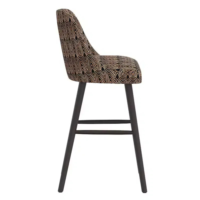 Sgabello da Bar Skyline Furniture Sherrie con Schienale Curvo Fantasia