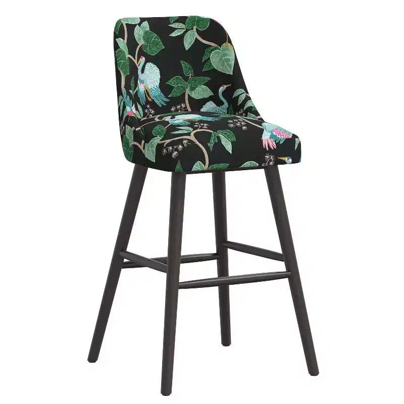 Sgabello da Bar Skyline Furniture Sherrie con Schienale Curvo Fantasia