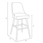 Sgabello da Bar Skyline Furniture Sherrie con Schienale Curvo Fantasia