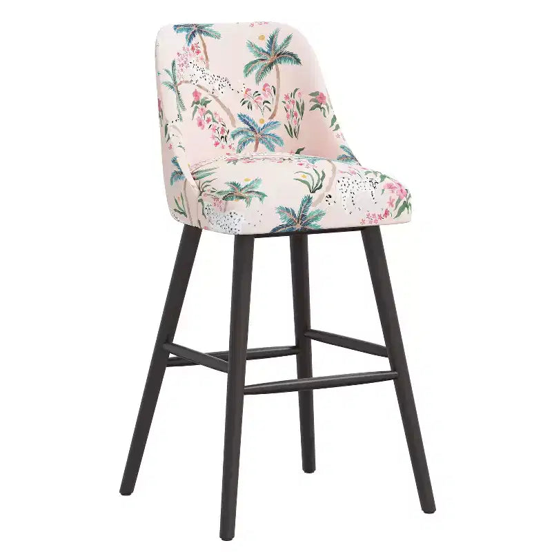 Sgabello da Bar Skyline Furniture Sherrie con Schienale Curvo Fantasia