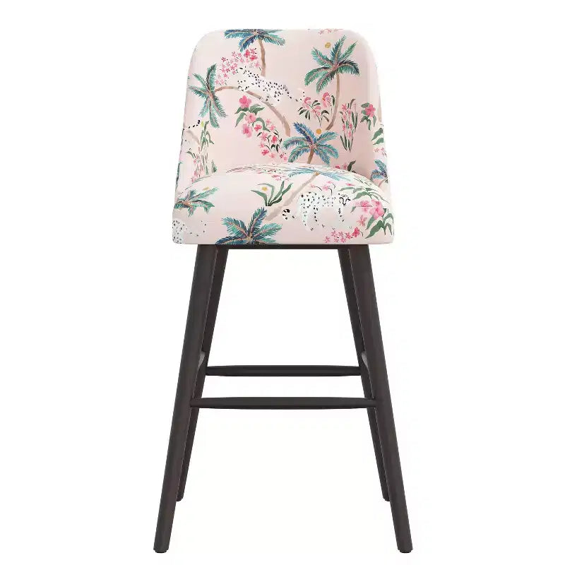 Sgabello da Bar Skyline Furniture Sherrie con Schienale Curvo Fantasia