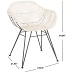 Sedia da pranzo Jadis in pelle intrecciata (Set di 2) - DCH4002 - Bianco/Grigio scuro - Safavieh