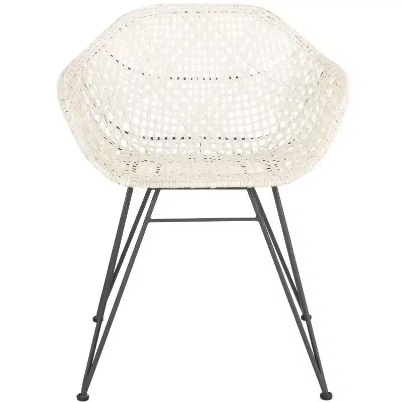 Sedia da pranzo Jadis in pelle intrecciata (Set di 2) - DCH4002 - Bianco/Grigio scuro - Safavieh