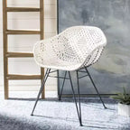 Sedia da pranzo Jadis in pelle intrecciata (Set di 2) - DCH4002 - Bianco/Grigio scuro - Safavieh