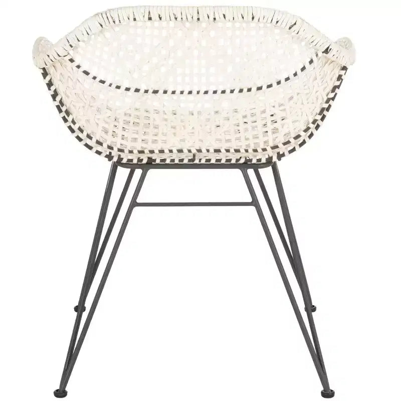 Sedia da pranzo Jadis in pelle intrecciata (Set di 2) - DCH4002 - Bianco/Grigio scuro - Safavieh