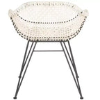 Sedia da pranzo Jadis in pelle intrecciata (Set di 2) - DCH4002 - Bianco/Grigio scuro - Safavieh