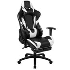 Set Sedia Reclinabile da Gaming Flash Furniture con Scrivania, Poggiapiedi, Portabicchieri, Gancio per Cuffie e Supporto per Monitor/Smartphone
