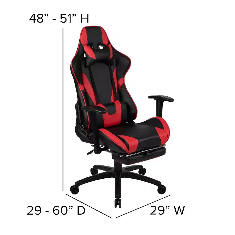 Set Sedia Reclinabile da Gaming Flash Furniture con Scrivania, Poggiapiedi, Portabicchieri, Gancio per Cuffie e Supporto per Monitor/Smartphone