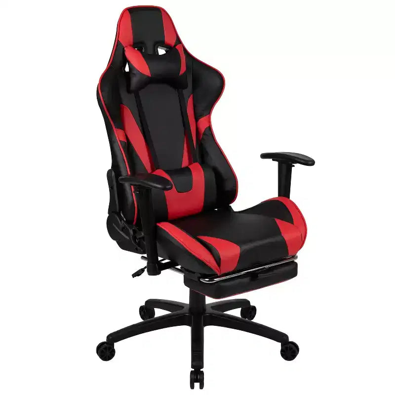 Set Sedia Reclinabile da Gaming Flash Furniture con Scrivania, Poggiapiedi, Portabicchieri, Gancio per Cuffie e Supporto per Monitor/Smartphone