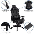 Set Sedia Reclinabile da Gaming Flash Furniture con Scrivania, Poggiapiedi, Portabicchieri, Gancio per Cuffie e Supporto per Monitor/Smartphone