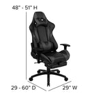 Set Sedia Reclinabile da Gaming Flash Furniture con Scrivania, Poggiapiedi, Portabicchieri, Gancio per Cuffie e Supporto per Monitor/Smartphone