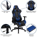 Set Sedia Reclinabile da Gaming Flash Furniture con Scrivania, Poggiapiedi, Portabicchieri, Gancio per Cuffie e Supporto per Monitor/Smartphone