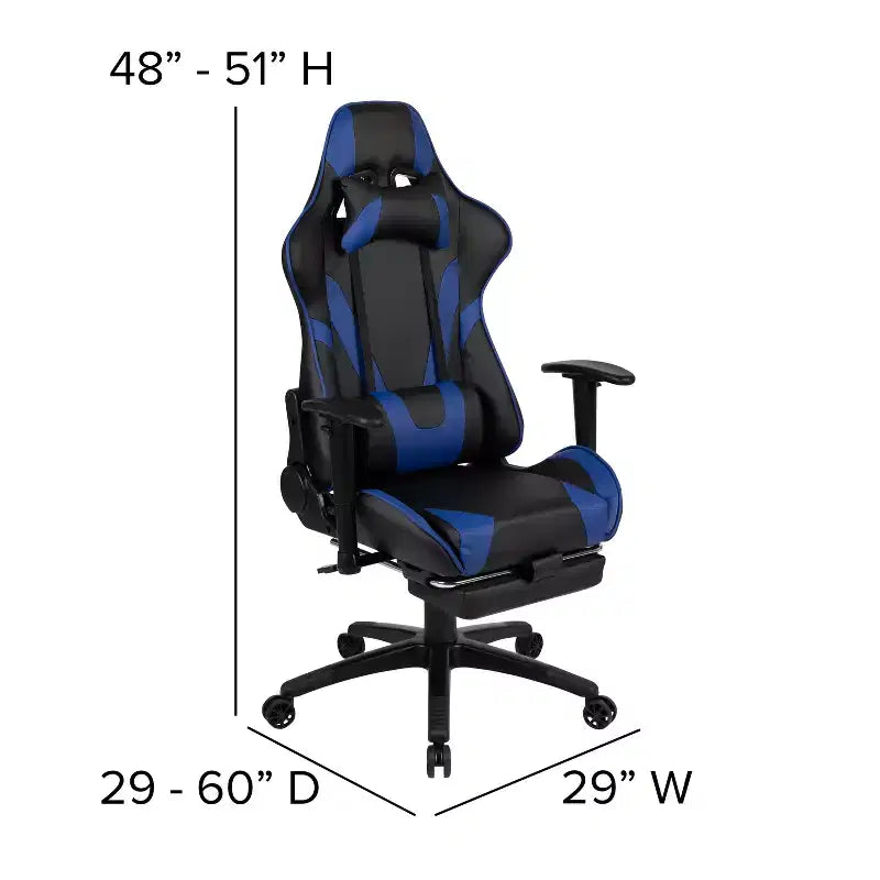 Set Sedia Reclinabile da Gaming Flash Furniture con Scrivania, Poggiapiedi, Portabicchieri, Gancio per Cuffie e Supporto per Monitor/Smartphone