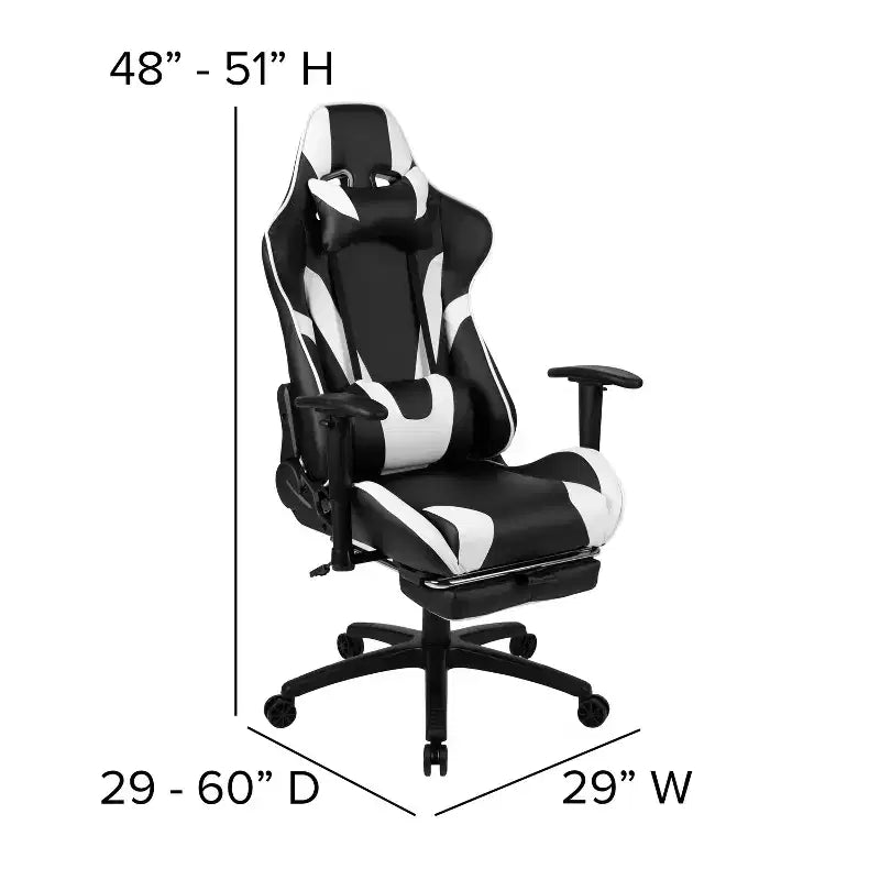 Set Sedia Reclinabile da Gaming Flash Furniture con Scrivania, Poggiapiedi, Portabicchieri, Gancio per Cuffie e Supporto per Monitor/Smartphone