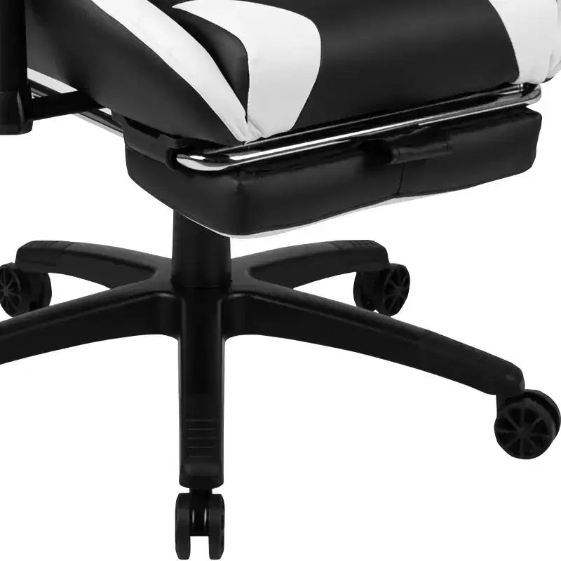 Set Sedia Reclinabile da Gaming Flash Furniture con Scrivania, Poggiapiedi, Portabicchieri, Gancio per Cuffie e Supporto per Monitor/Smartphone
