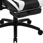 Set Sedia Reclinabile da Gaming Flash Furniture con Scrivania, Poggiapiedi, Portabicchieri, Gancio per Cuffie e Supporto per Monitor/Smartphone