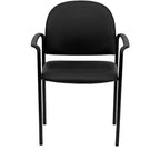 Sedia da reception laterale impilabile in acciaio Flash Furniture Comfort con braccioli