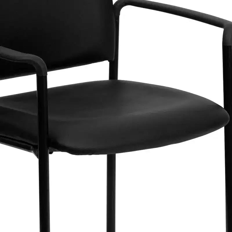 Sedia da reception laterale impilabile in acciaio Flash Furniture Comfort con braccioli