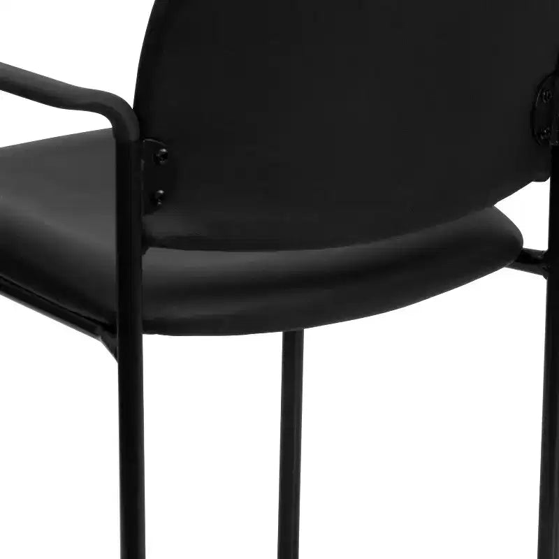 Sedia da reception laterale impilabile in acciaio Flash Furniture Comfort con braccioli