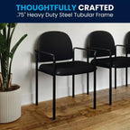 Sedia da reception laterale impilabile in acciaio Flash Furniture Comfort con braccioli