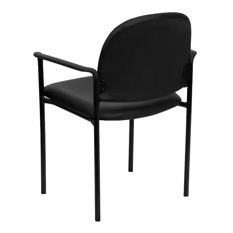 Sedia da reception laterale impilabile in acciaio Flash Furniture Comfort con braccioli