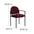 Sedia da reception laterale impilabile in acciaio Flash Furniture Comfort con braccioli