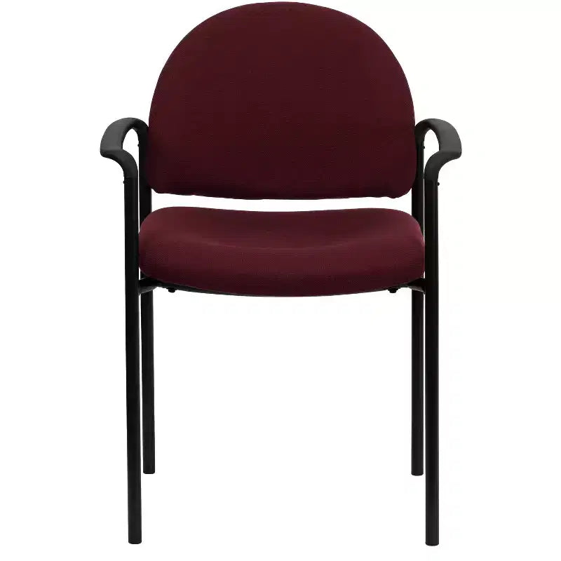 Sedia da reception laterale impilabile in acciaio Flash Furniture Comfort con braccioli