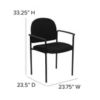 Sedia da reception laterale impilabile in acciaio Flash Furniture Comfort con braccioli