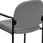 Sedia da reception laterale impilabile in acciaio Flash Furniture Comfort con braccioli