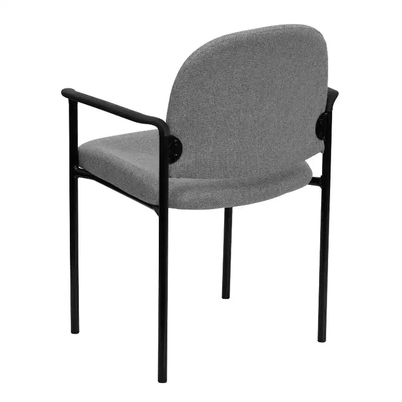 Sedia da reception laterale impilabile in acciaio Flash Furniture Comfort con braccioli