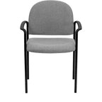 Sedia da reception laterale impilabile in acciaio Flash Furniture Comfort con braccioli