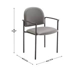 Sedia da reception laterale impilabile in acciaio Flash Furniture Comfort con braccioli